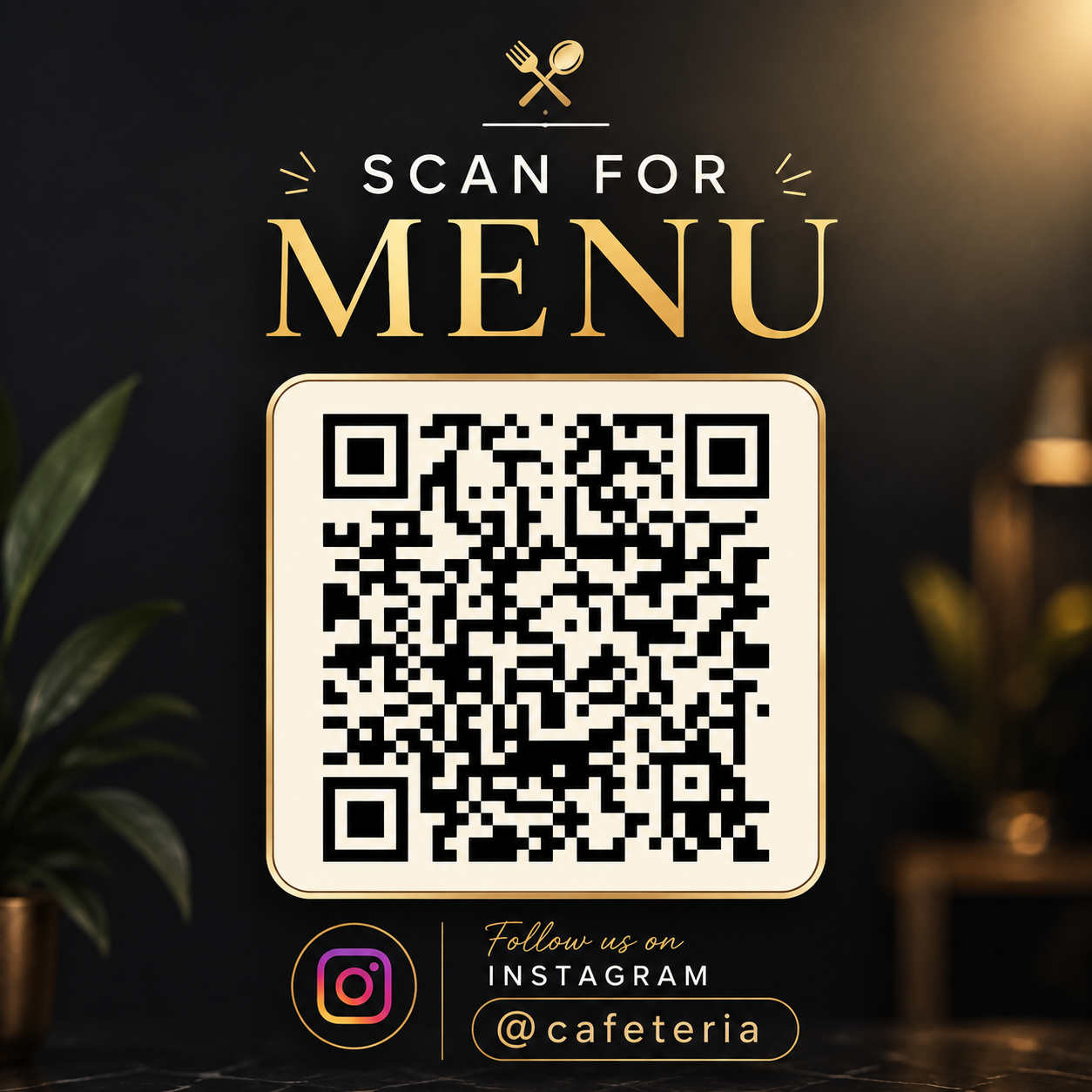 Cafeteria — QR menu poster